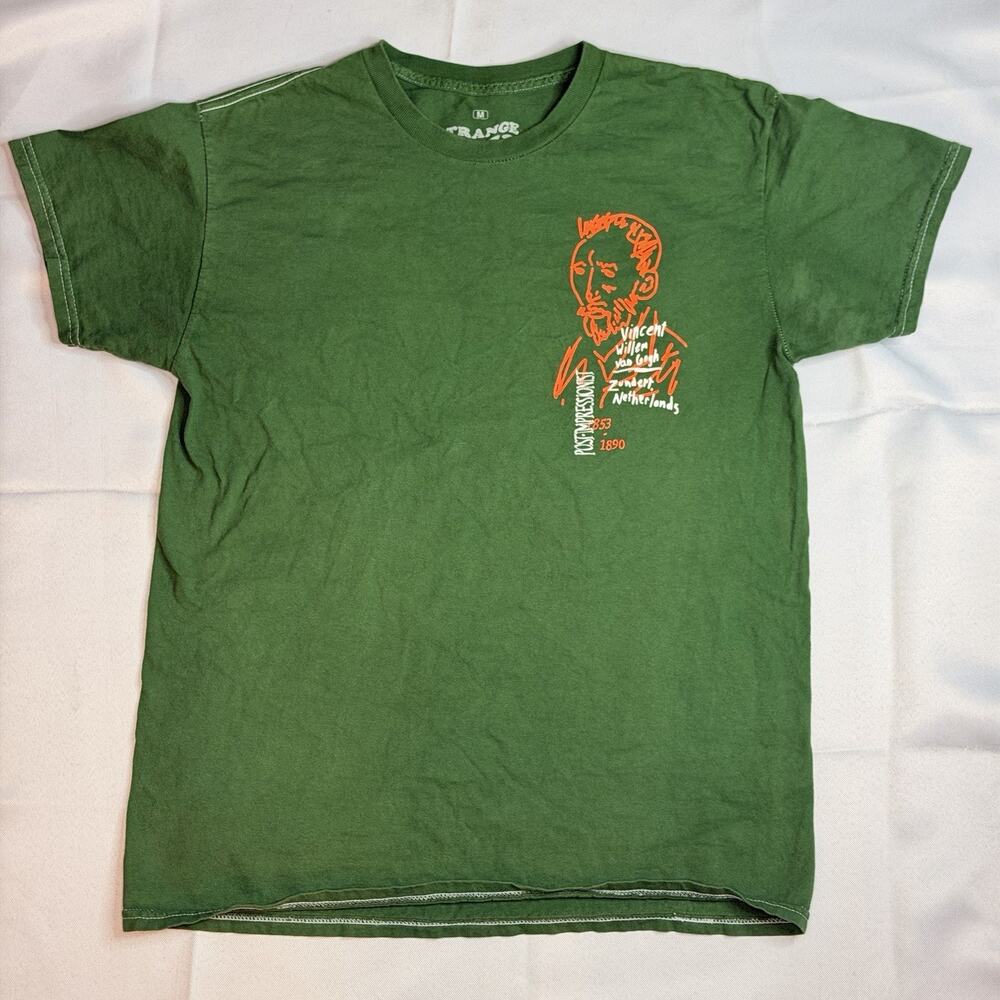 Vincent Van Gogh Poets Garden T-Shirt Medium Green Strange Daze Art Graphic Tee
